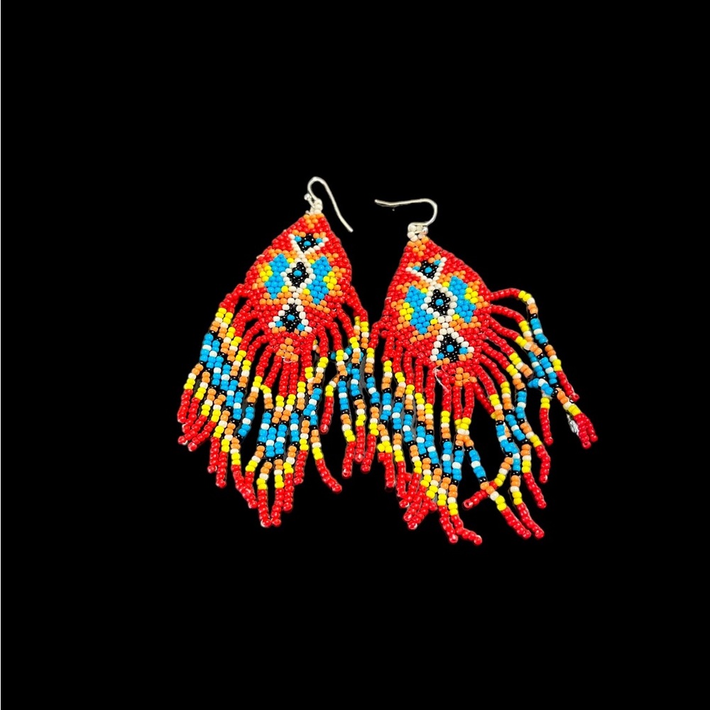 Bulls Eye Seed Bead Earrings